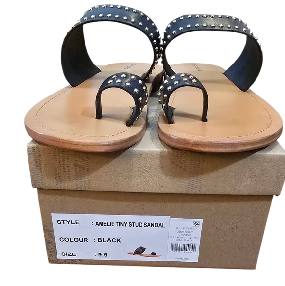 FreePeople Amelie Studded Sandals - Black and Tan Neverworn - Picture 2 of 7